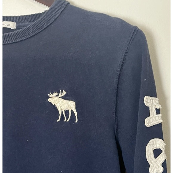 Vintage Abercrombie & Fitch Muscle Shirt Men's Small Blue Moose Icon Y2K Preppy - Picture 3 of 9